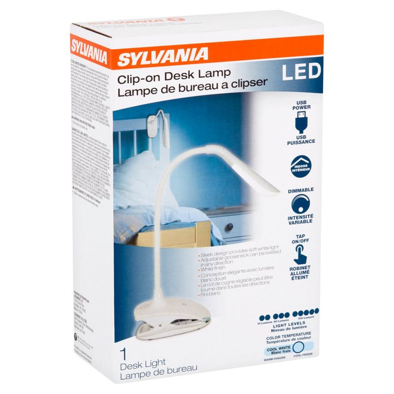 Sylvania LED Cool White Clip-on Desk Lamp