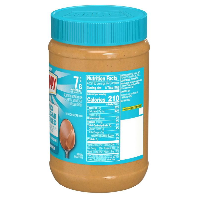 Skippy Creamy No Added Sugar Peanut Butter Spread, 40 oz