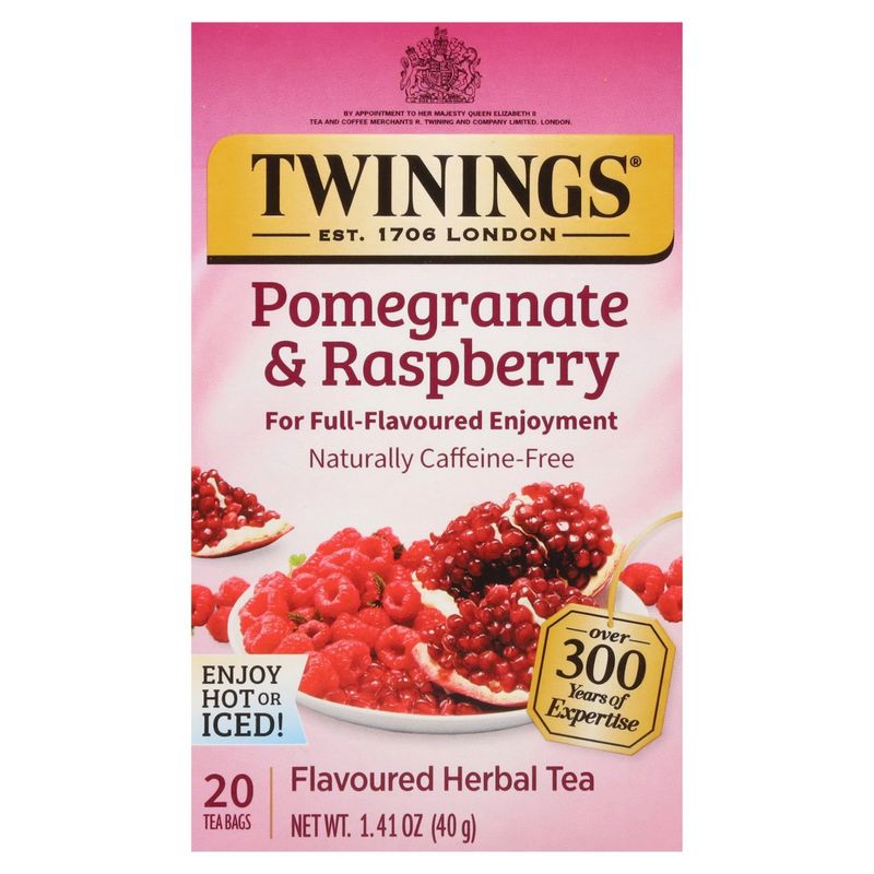 Twinings Pomegranate &amp; Raspberry Flavoured Herbal Tea Bags, 20 count, 1.41 oz