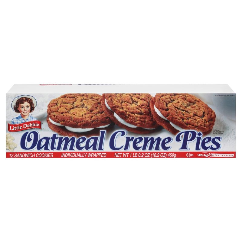 McKee Little Debbie Oatmeal Creme Pies Sandwich Cookies, 12 count, 1 lb 0.2 oz