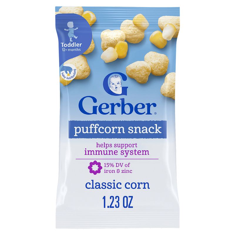 Gerber Classic Corn Puffcorn Snack Baby Food, Toddler 12+ months, 1.23 oz