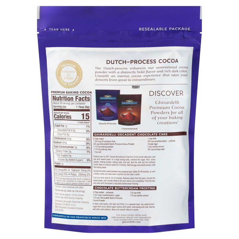 Ghirardelli Premium Baking Dutch-Process Unsweetened Cocoa Powder, 8 oz