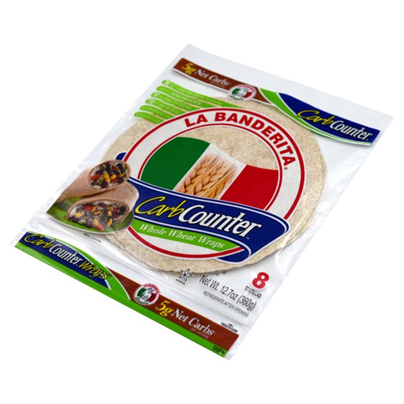 La Banderita CarbCounter Whole Wheat Wraps Tortillas, 8 count, 12.7 oz