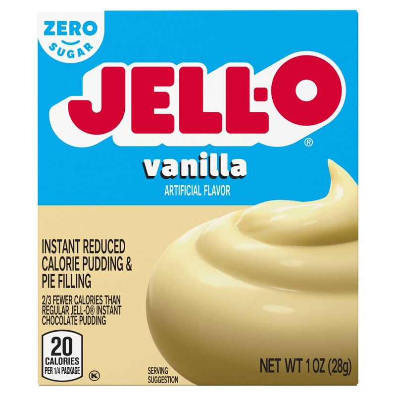 Jell-O Zero Sugar Vanilla Instant Reduced Calorie Pudding &amp; Pie Filling, 1 oz