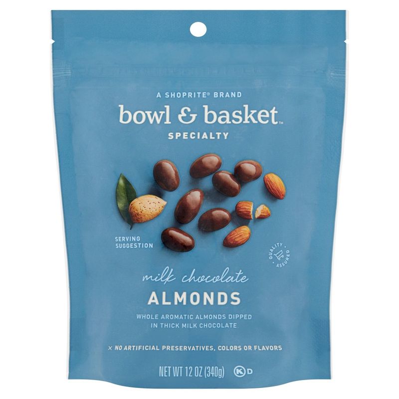 Bowl &amp; Basket Specialty Milk Chocolate Almonds, 12 oz