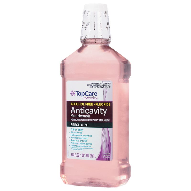 TopCare Alcohol Free Total Care Mouthwash, 33.81 fl oz