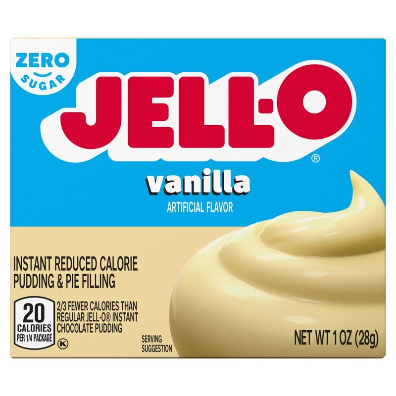 Jell-O Zero Sugar Vanilla Instant Reduced Calorie Pudding &amp; Pie Filling, 1 oz