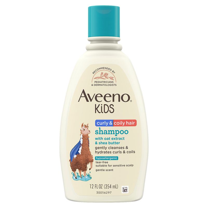 Aveeno Kids Curly &amp; Coily Hair with Oat Extract &amp; Shea Butter Shampoo, 12 fl oz