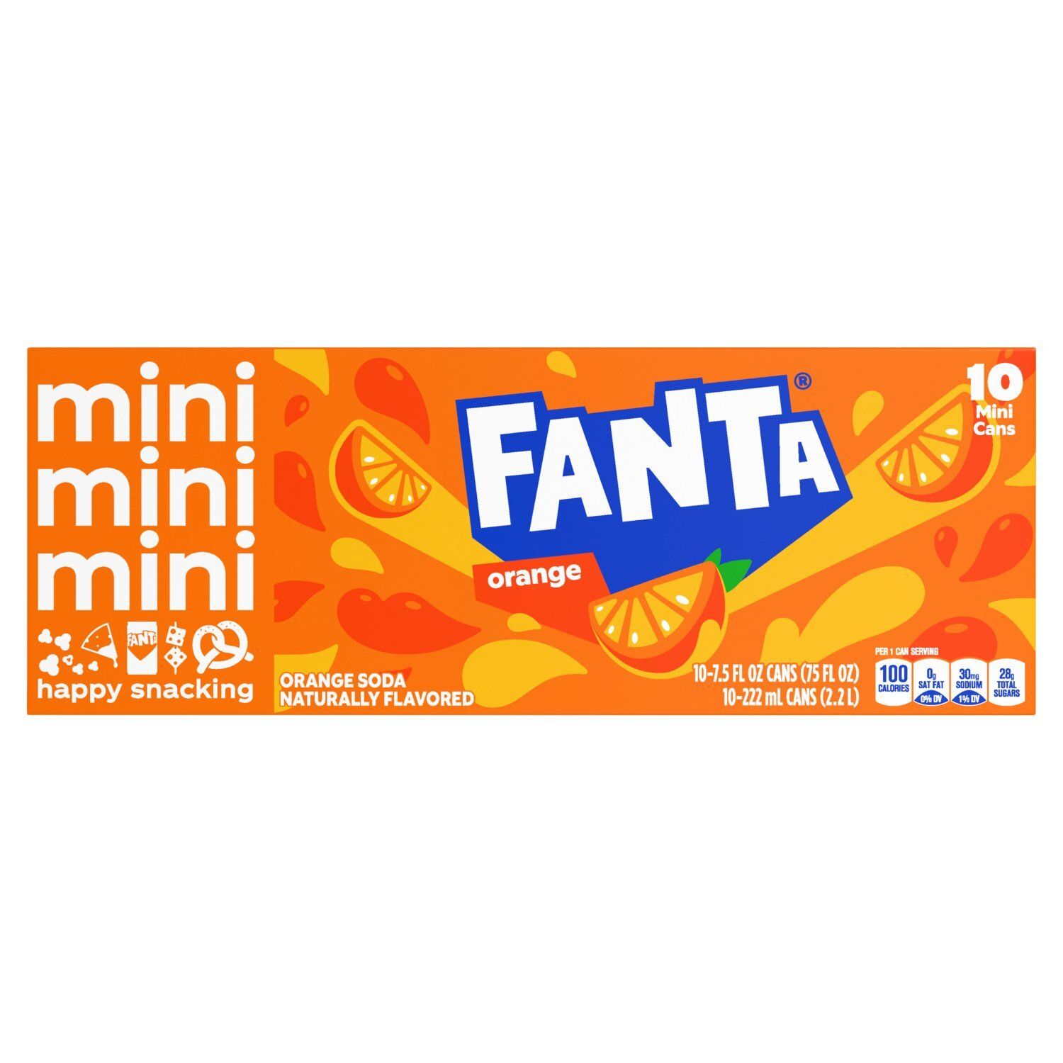 Fanta Mini Orange Soda, 7.5 fl oz, 10 count