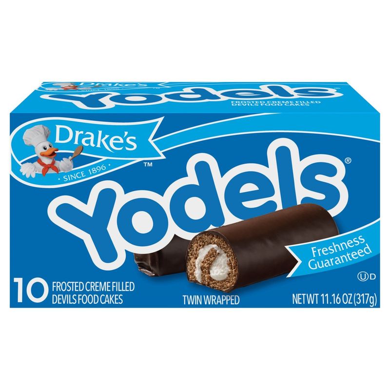 Drake's Yodels Frosted Creme Filled Devils Food Cakes, 10 count, 11.16 oz