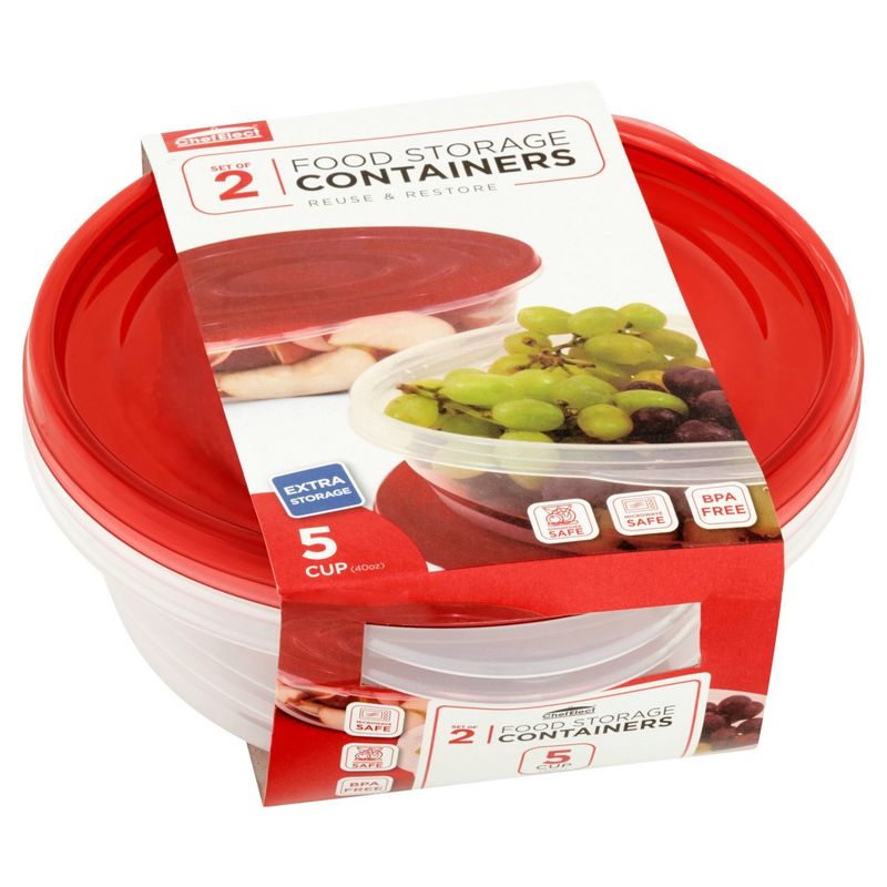 Chef Elect 5 Cup Food Storage Containers, 2 count