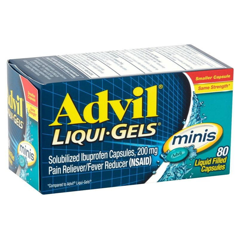 Advil Liqui-Gels Minis Solubilized Ibuprofen Liquid Filled Capsules, 200 mg, 80 count
