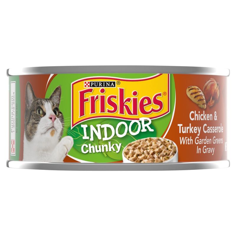 Purina Friskies Chicken &amp; Turkey Casserole with Garden Greens in Gravy Cat Food, 5.5 oz