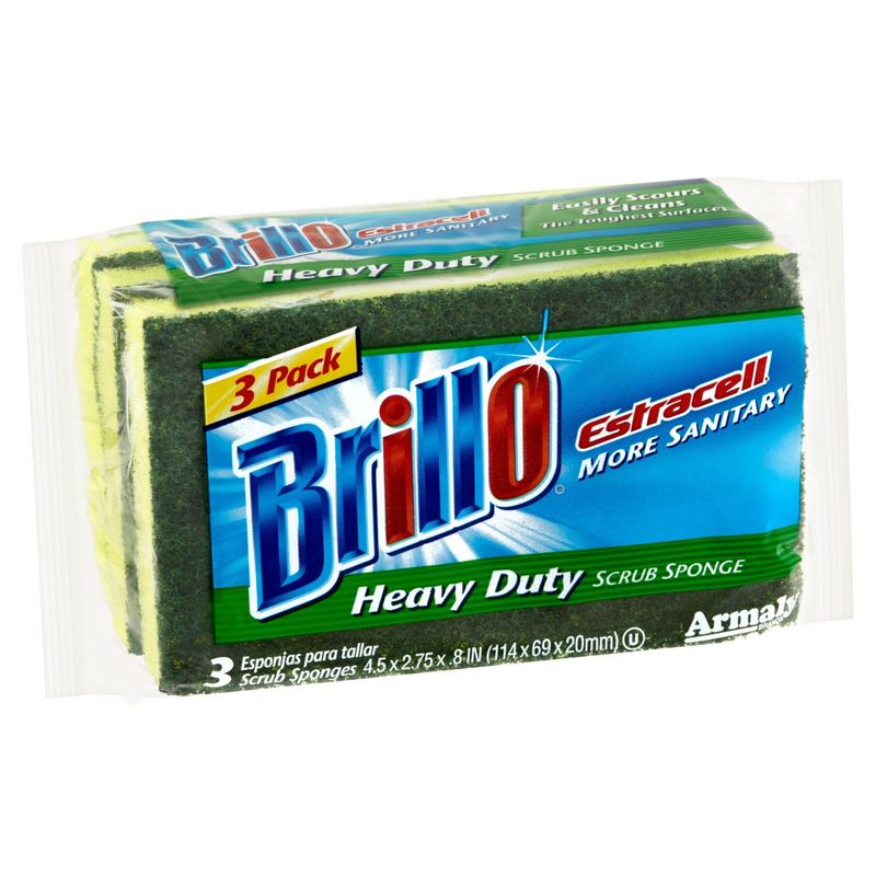 Brillo Estracell Heavy Duty Scrub Sponge, 3 count