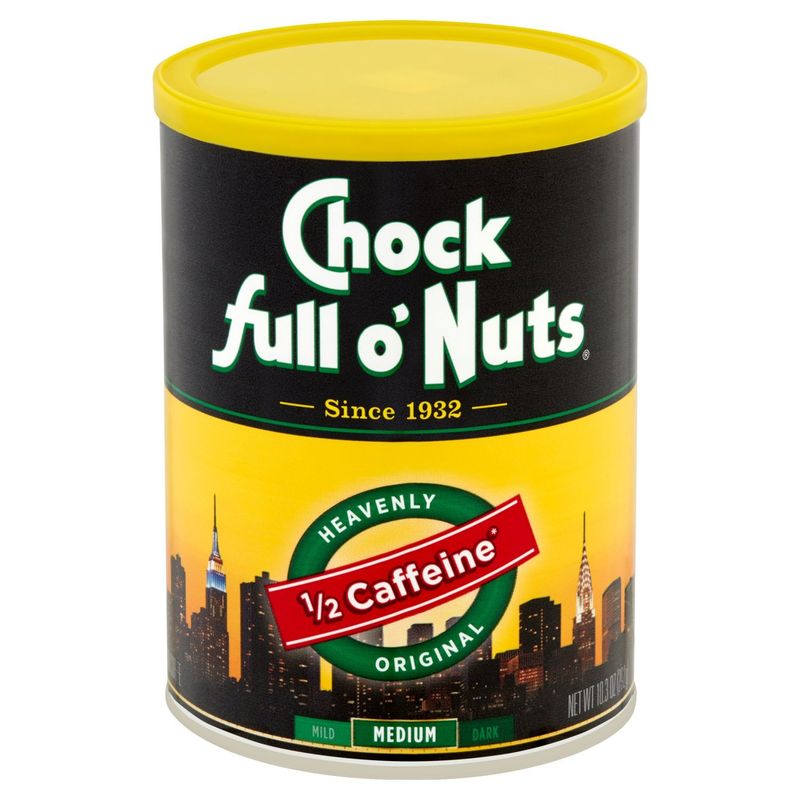 Chock full o'Nuts Medium 1/2 Caffeine Ground Coffee, 10.3 oz