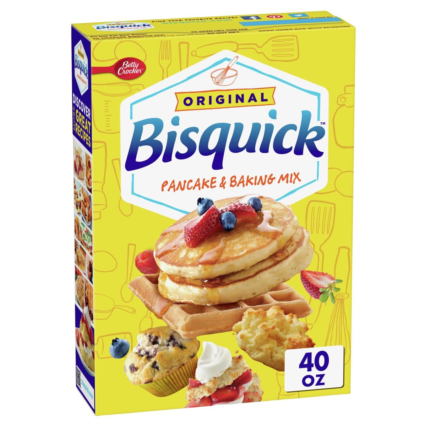 Betty Crocker Bisquick Original Pancake &amp; Baking Mix, 40 oz