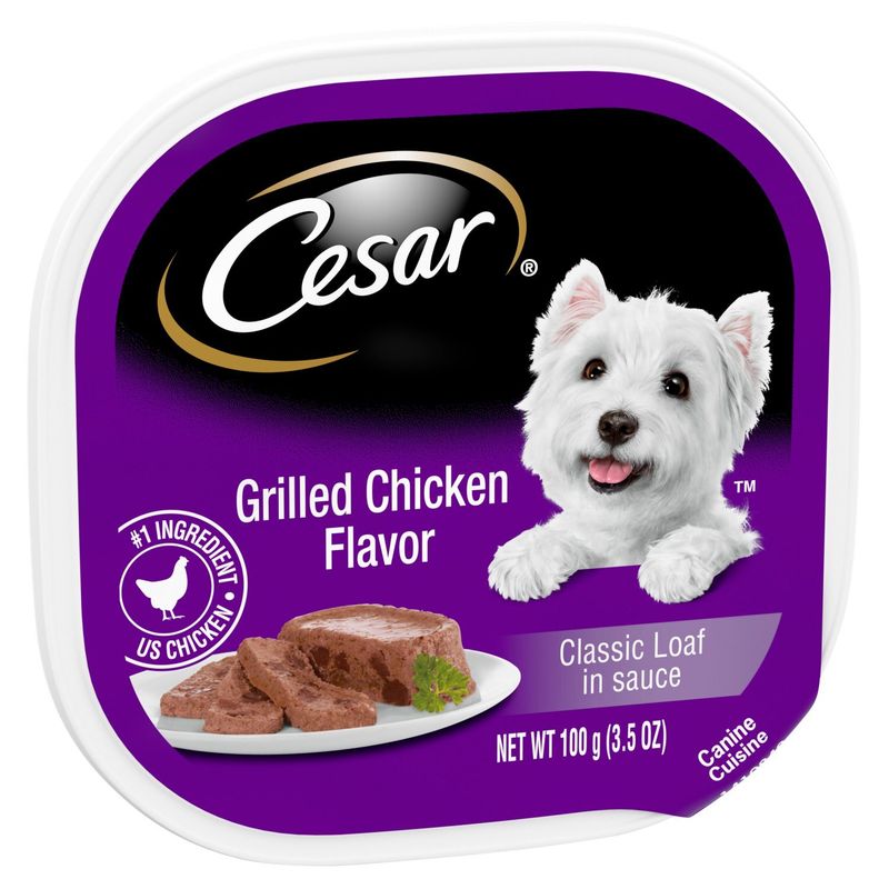 Cesar Classic Loaf in Sauce Grilled Chicken Flavor Canine Cuisine, 3.5 oz