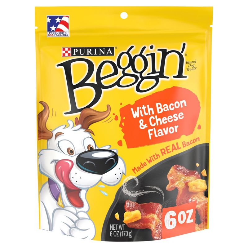 Purina Beggin' with Bacon &amp; Cheese Flavor Dog Treats, 6 oz