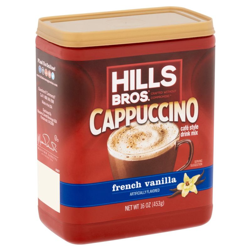 Hills Bros. Cappuccino French Vanilla Café Style Drink Mix, 16 oz