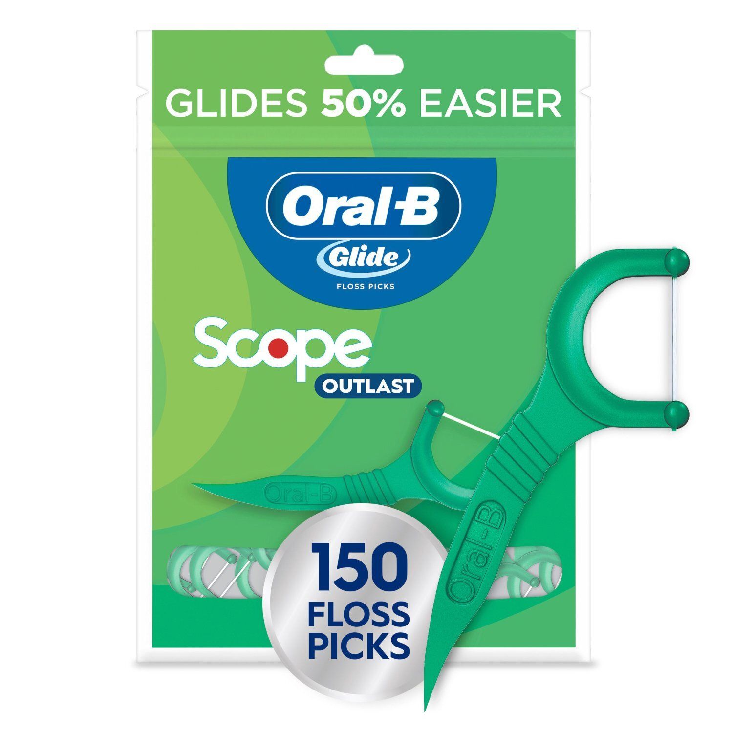 Oral-B Scope Outlast Glide Mint Flavor Floss Picks Value Pack, 150 count