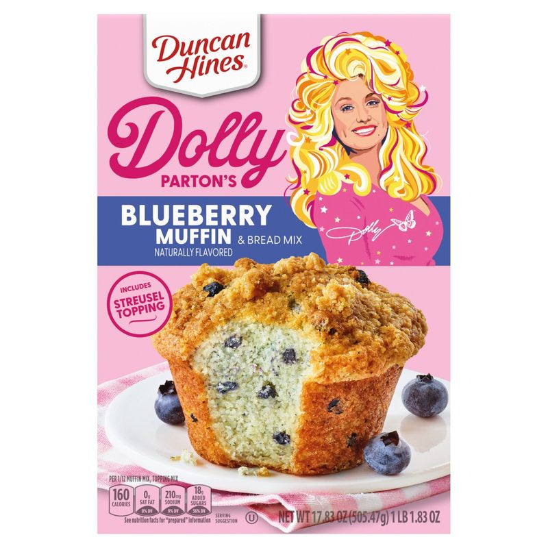 Duncan Hines Dolly Parton's Blueberry Muffin &amp; Bread Mix, 17.83 oz