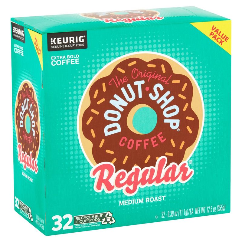 The Original Donut Shop Regular Medium Roast Coffee K-Cup Pods Value Pack, 0.39 oz, 32 count