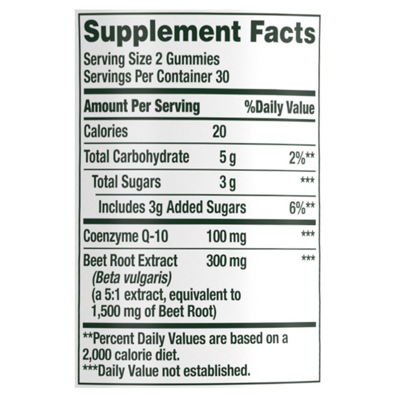 Nature's Bounty Beets &amp; Co Q-10 Raspberry Flavored Gummies Dietary Supplement, 60 count