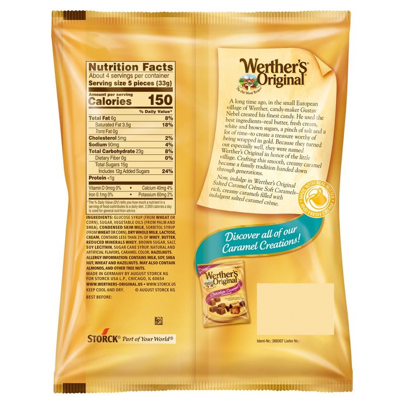 Storck Werther's Original Salted Caramel Crème Soft Caramels, 4.51 oz