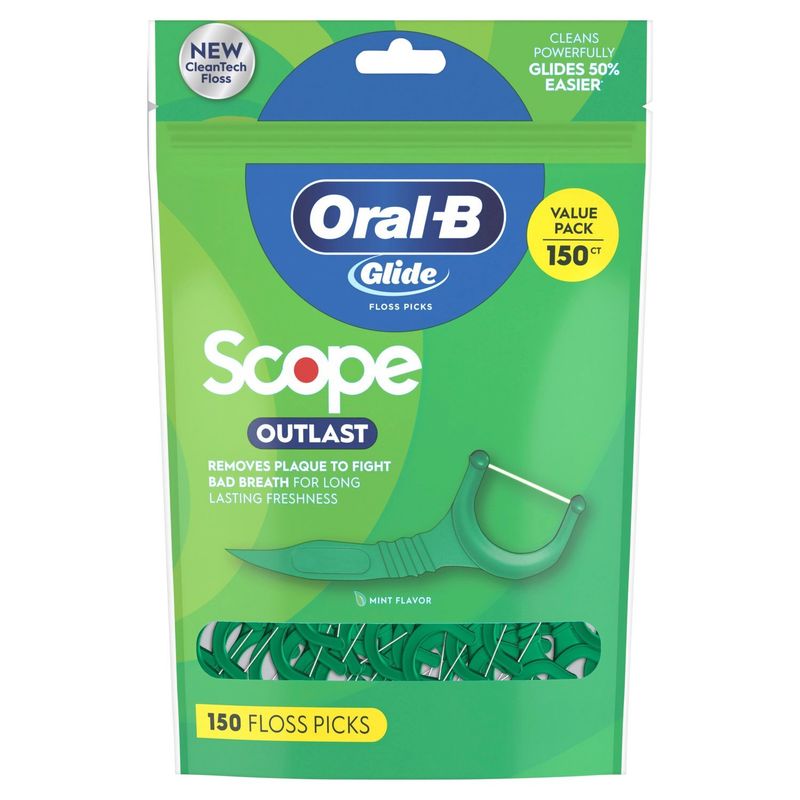 Oral-B Scope Outlast Glide Mint Flavor Floss Picks Value Pack, 150 count
