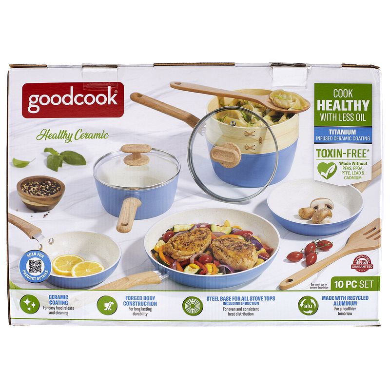 GoodCook Healthy Ceramic Cookware Set, 10 Piece