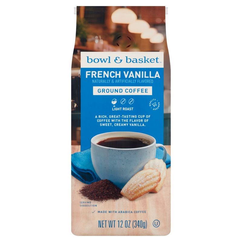 Bowl &amp; Basket French Vanilla Light Roast Ground Coffee, 12 oz