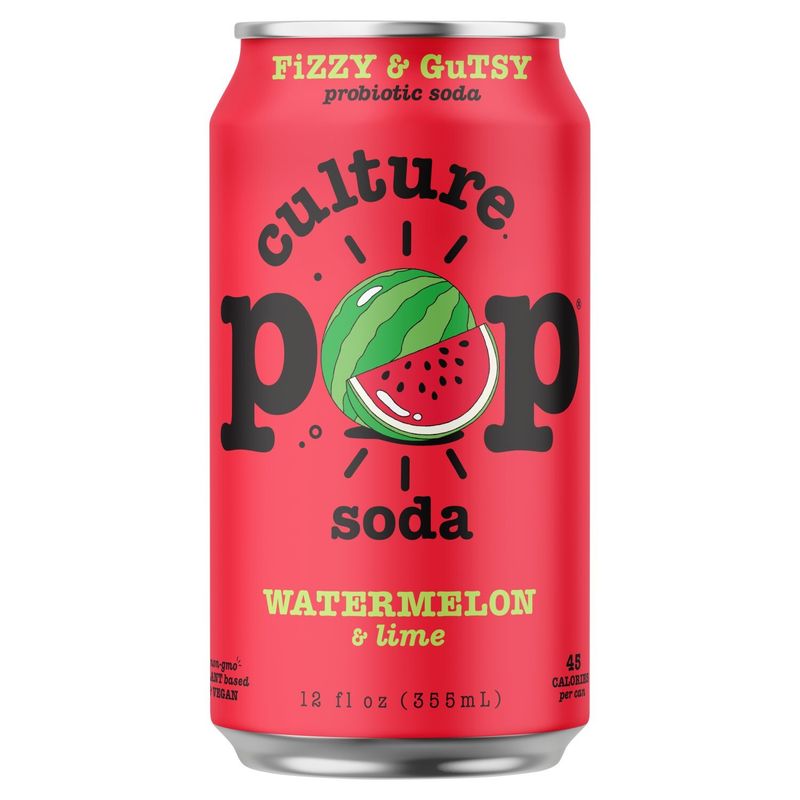Culture Pop Watermelon &amp; Lime Probiotic Soda, 12 fl oz