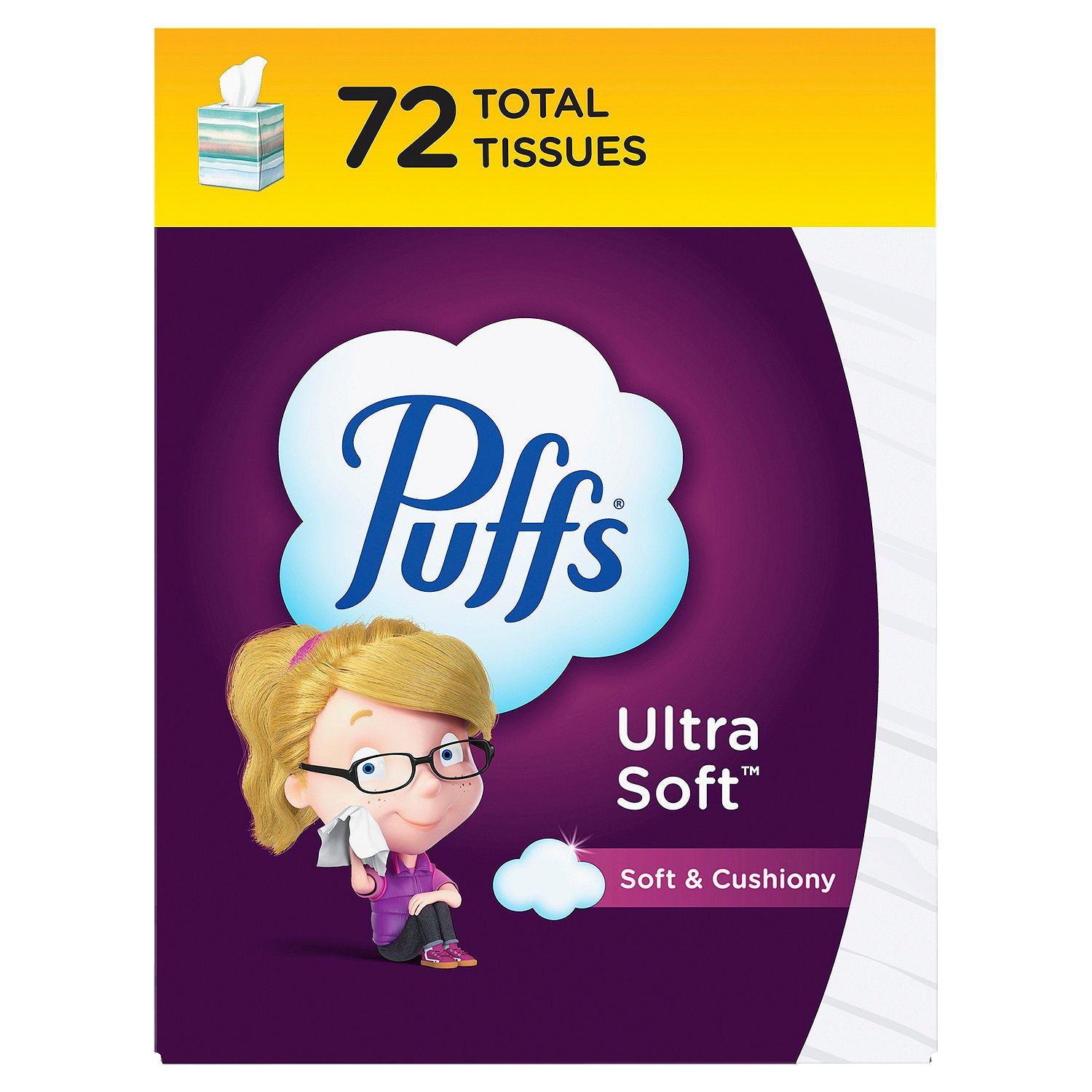 Puffs Ultra Soft Facial Tissues, 72 count