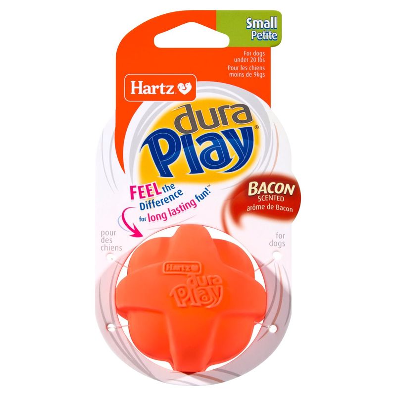 Hartz Dura Play Bacon Scented For Dogs Ball, Small, 20 lbs+