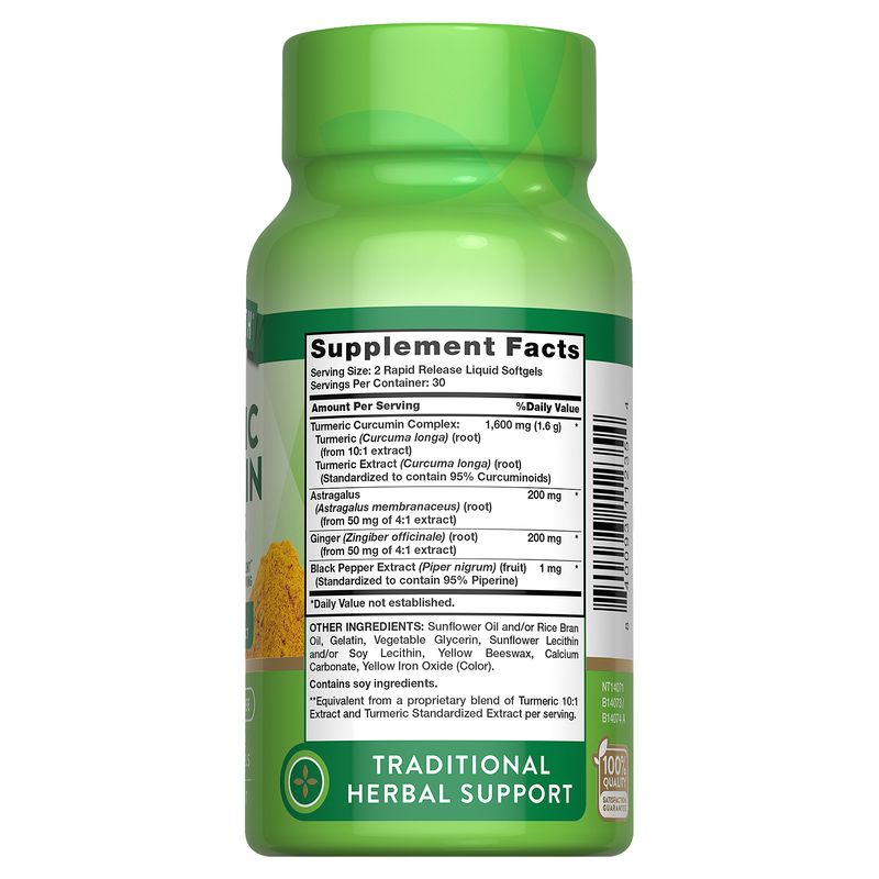 Nature's Truth Rapid Release Turmeric Curcumin Herbal Supplement, 60 count