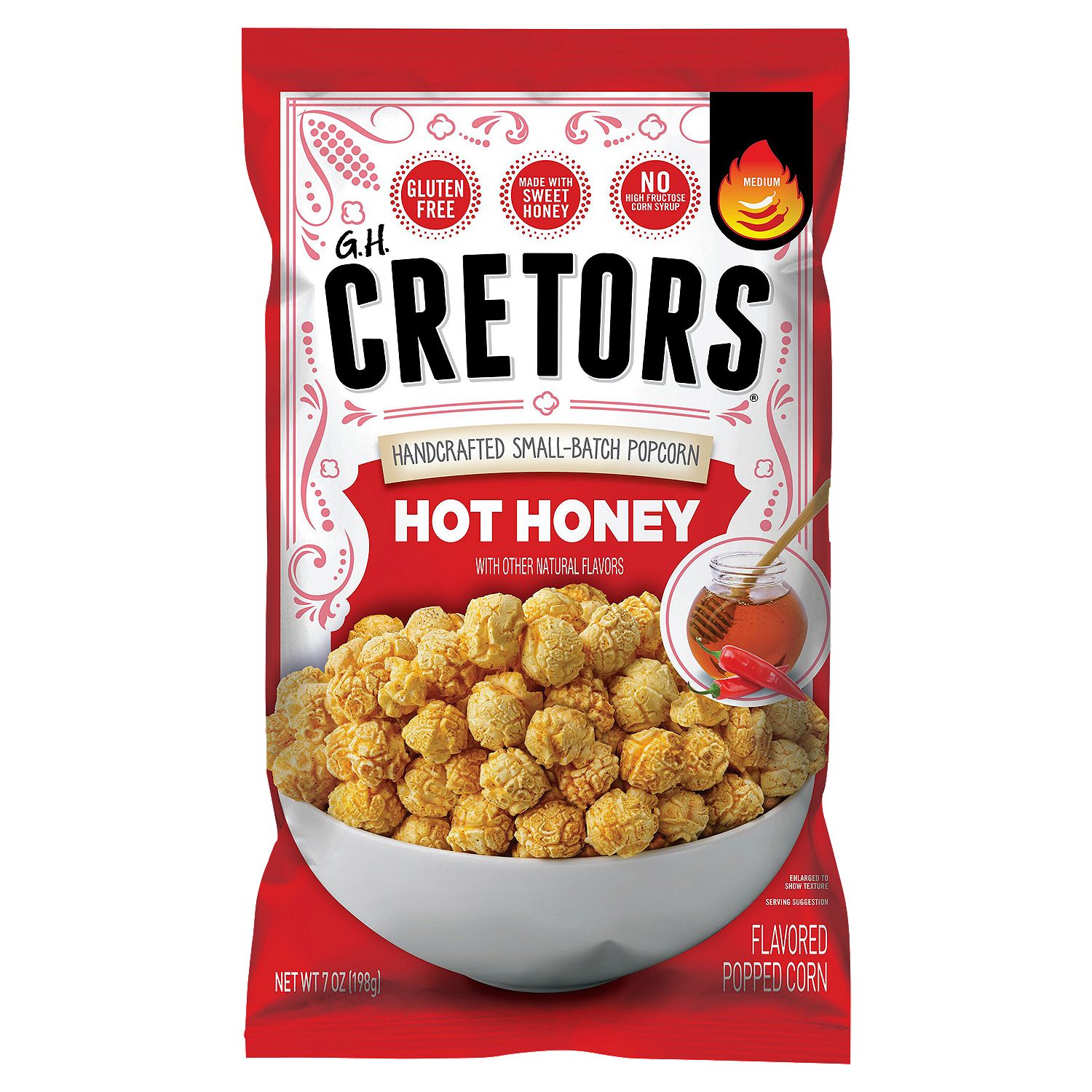 G.H. Cretors Hot Honey Flavored Popped Corn, 7 oz