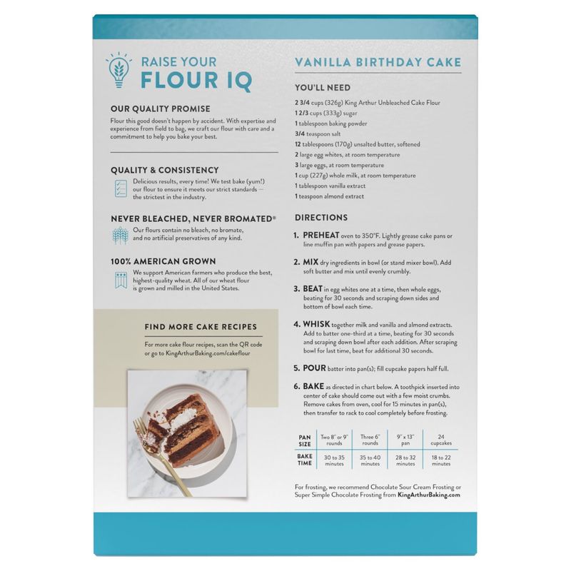 King Arthur Baking Company Unbleached Cake Flour, 32 oz