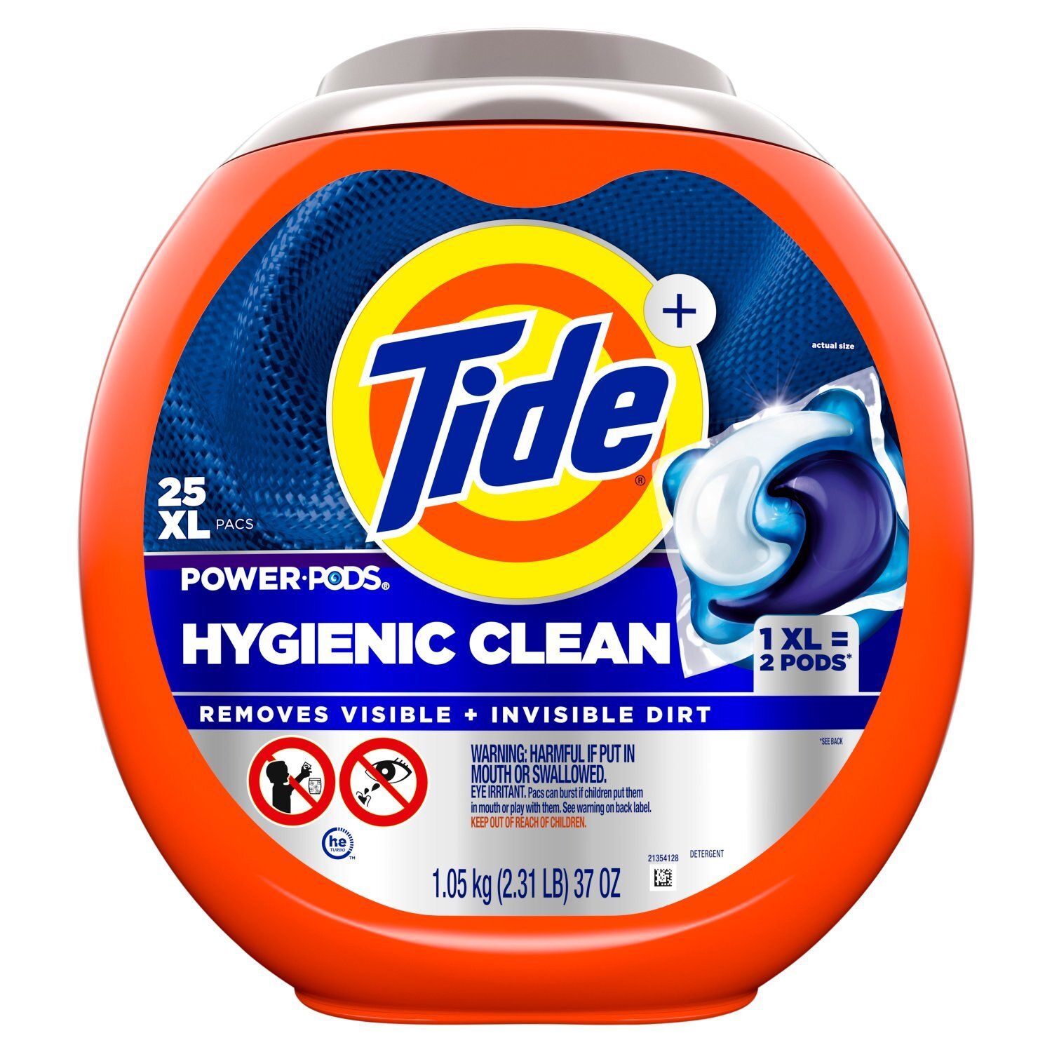 Tide+ Hygienic Clean Power PODS Laundry Detergent Pods, Original Scent, 25 Count