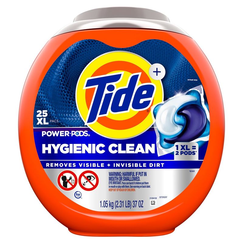 Tide+ Hygienic Clean Power PODS Laundry Detergent Pods, Original Scent, 25 Count