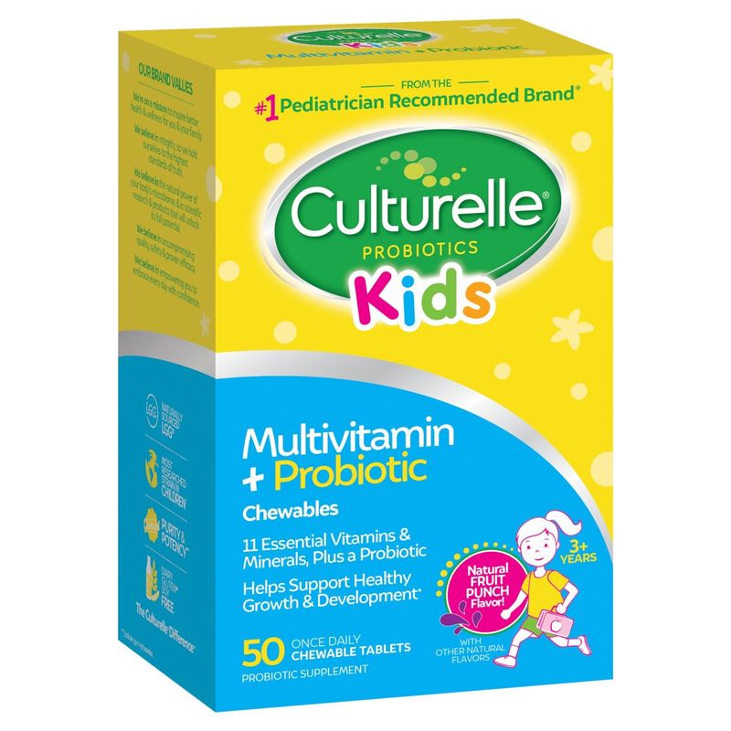 Culturelle Kids Multivitamin + Probiotic Chewables Probiotic Supplement, 3+ Years, 50 count