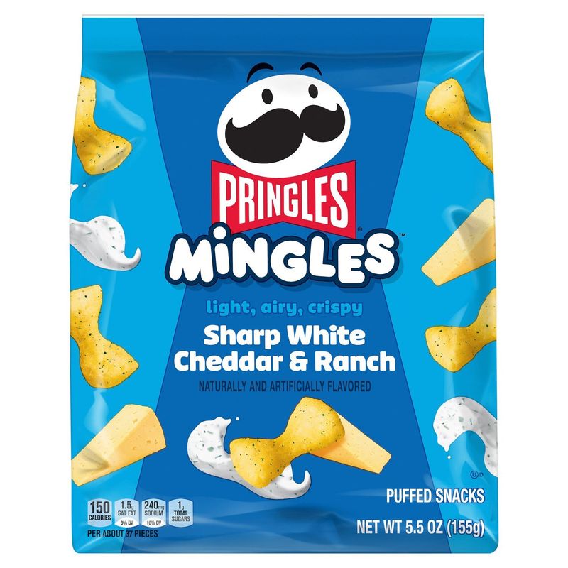 Pringles Mingles Sharp White Cheddar &amp; Ranch Puffed Snacks, 5.5 oz