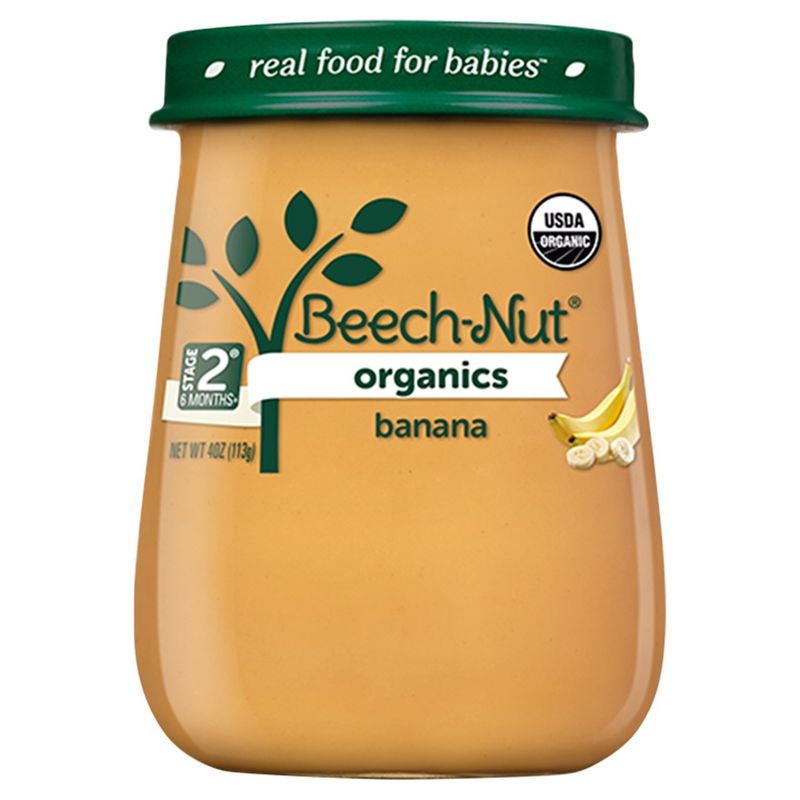 Beech-Nut Organics Banana Baby Food, Stage 2, 6 Months+, 4 oz