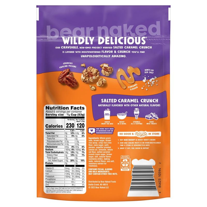 Bear Naked Salted Caramel Crunch Widely Delicious Granola, 11 oz