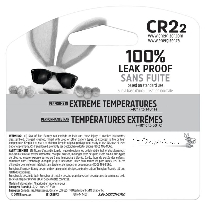 Energizer CR2 3V Lithium Batteries, 2 count