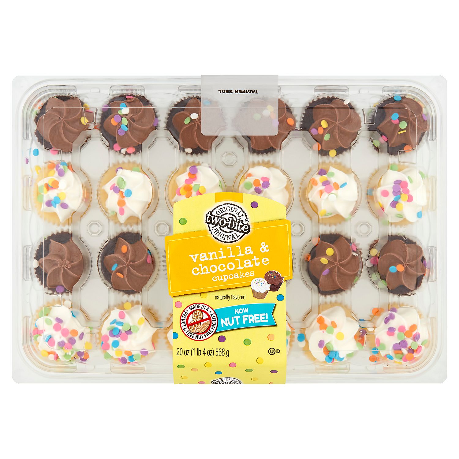 Two-Bite Original Vanilla &amp; Chocolate Cupcakes, 24 count, 20 oz