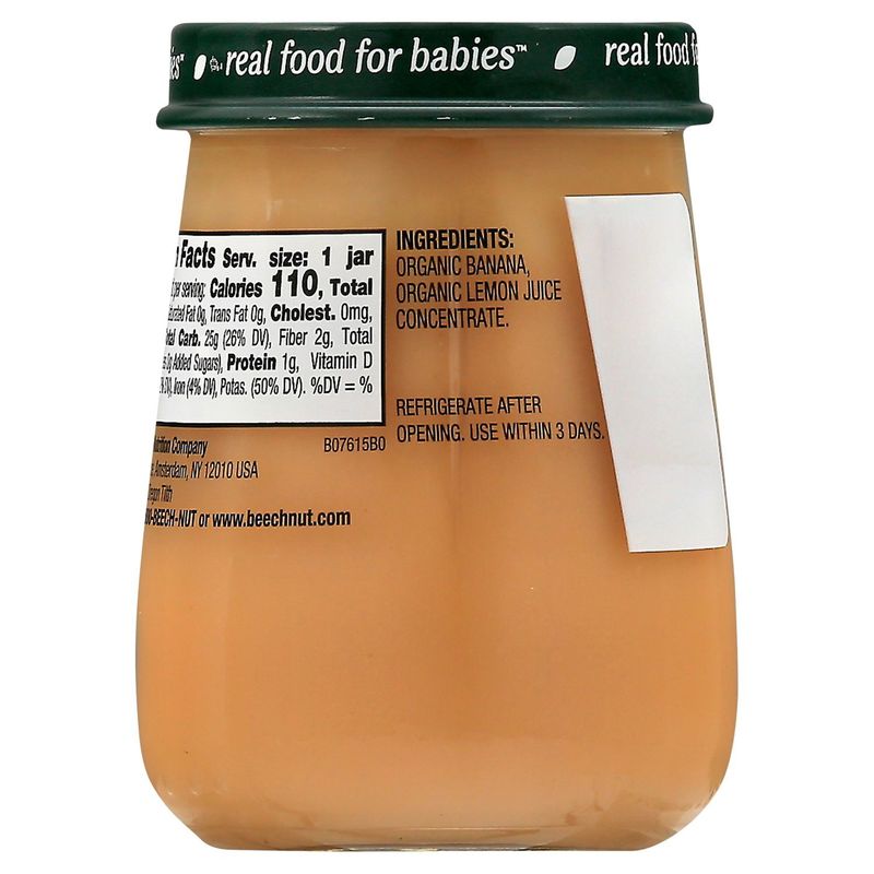 Beech-Nut Organics Banana Baby Food, Stage 2, 6 Months+, 4 oz