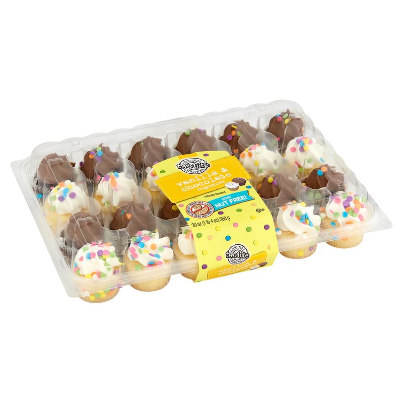 Two-Bite Original Vanilla &amp; Chocolate Cupcakes, 24 count, 20 oz