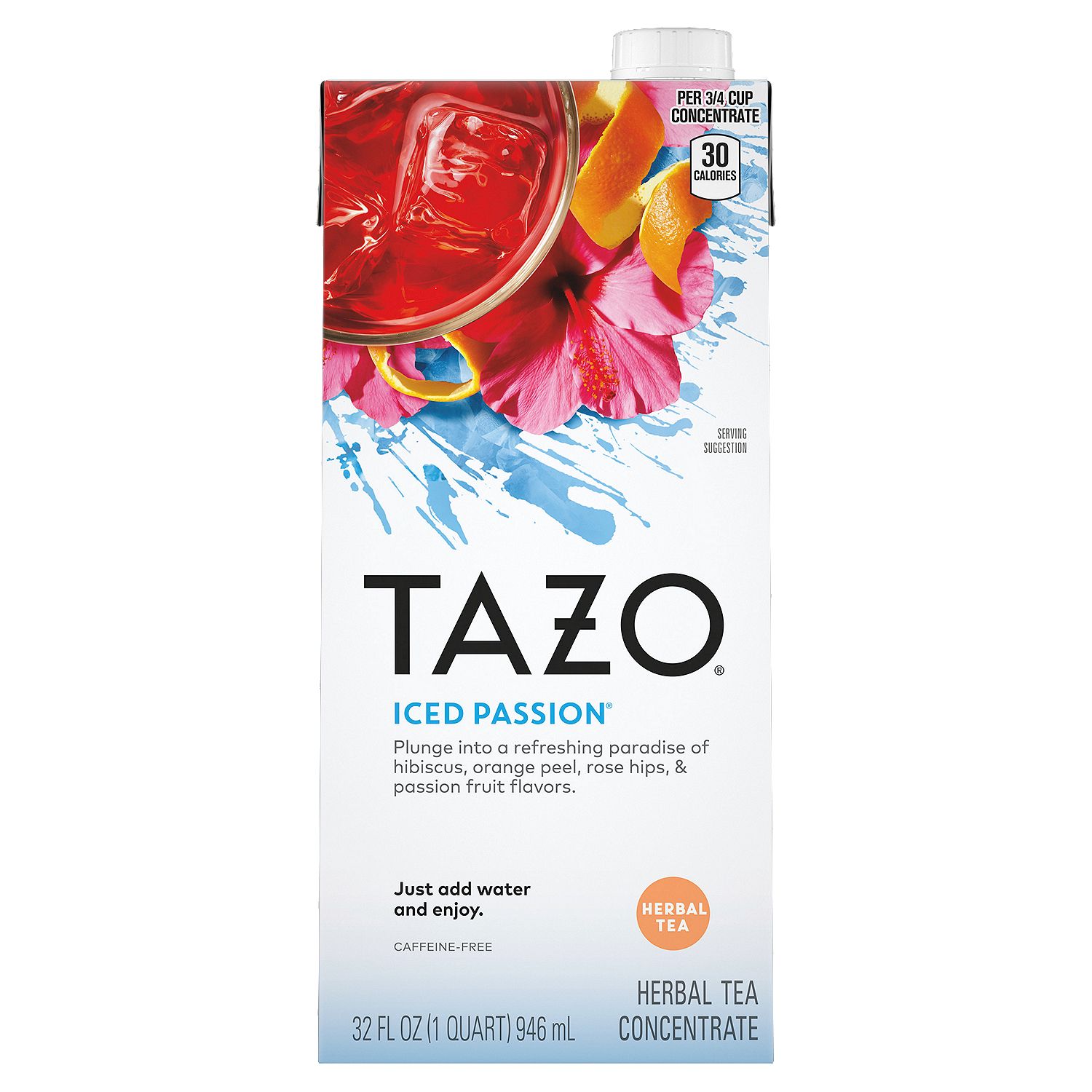Tazo Iced Passion Herbal Tea Concentrate, 32 fl oz