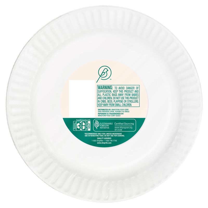 Paperbird 9 Inch White Coated Plates, 150 count