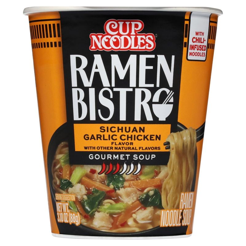 Cup Noodles Ramen Bistro Sichuan Garlic Chicken Gourmet Noodle Soup, 3.10 oz